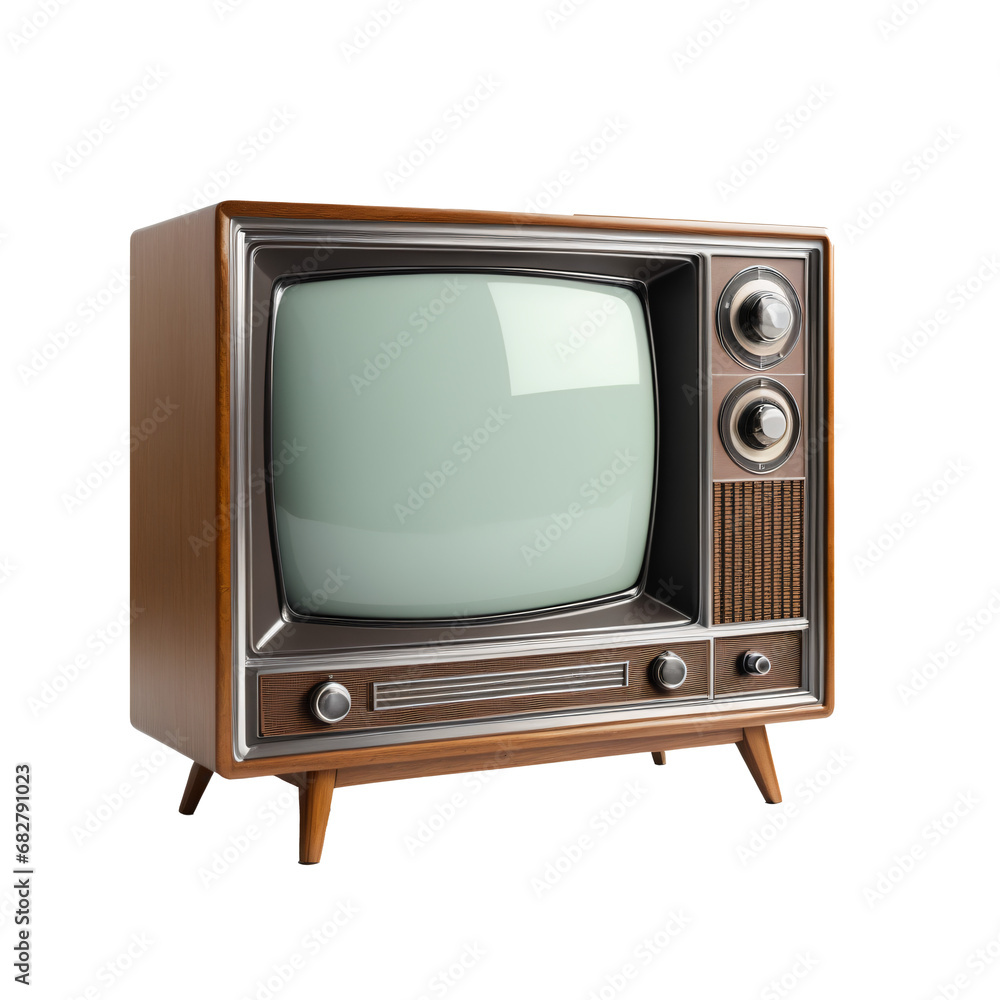 Nostalgic Vision: Retro Old Television  isolated on transparent background,png