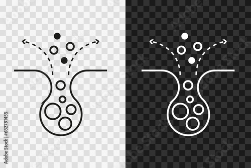 Cleaning pore line icon, high quality vector editable stroke symbol. Acne skincare outline sign, blackhead dermatology skin problem.