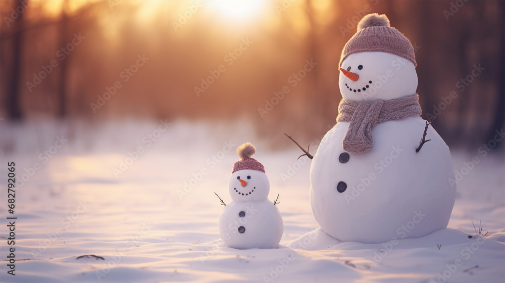Fototapeta premium snowman in winter