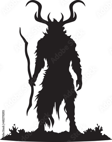 Silhouette of a Wild Human vector illustration