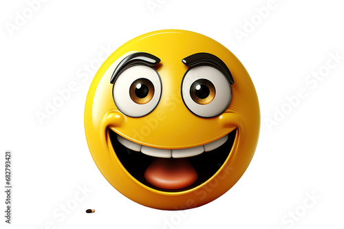 Emoticon Emoji face illustration isolated on a Transparent background. Generative AI