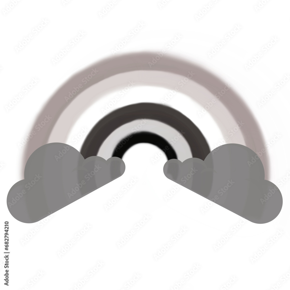 Rainbow on white background, with different colours bright and beautiful