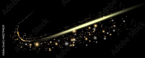 Golden glitter splashes on a bokeh background. Glitter lights grunge background, gold glitter defocused abstract Twinkly Lights Background. Hand drawn vector . Line art style design.