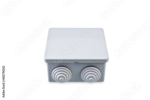 Gray desoldering box on a white isolated background photo