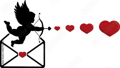vector illustration of love, cupid of love, angel of love