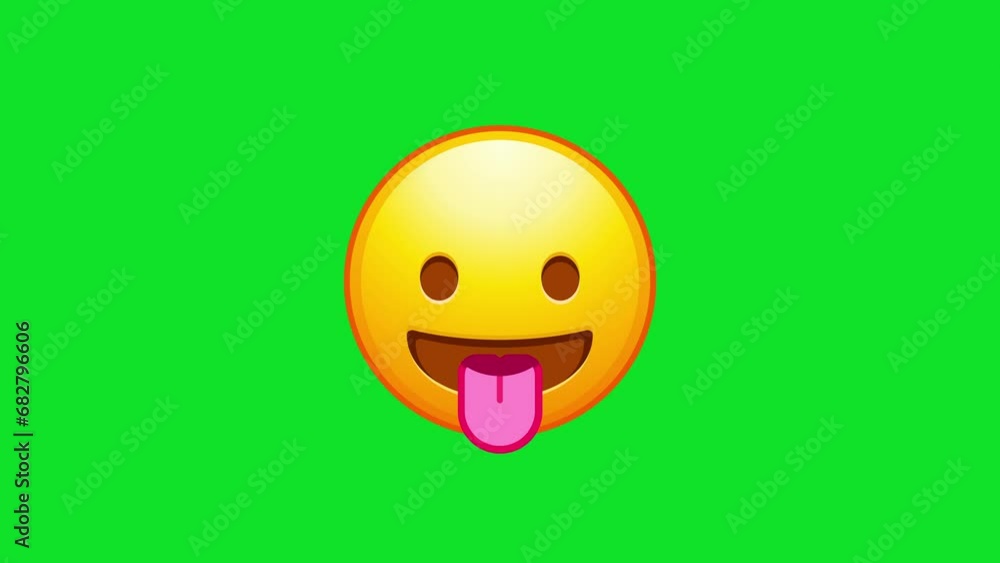 Face with Tongue Animated Emoji. Alpha channel, transparent background. 4K resolution loop animation. Face with Tongue Animated Emoji. Alpha channel, transparent background. 4K resolution loop animation.