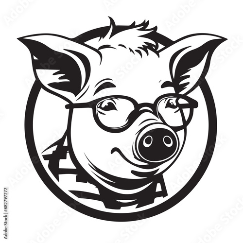 Pig in cartoon, doodle style. Isolated 2d vector illustration in logo, icon style, Eps 10. AI Generative