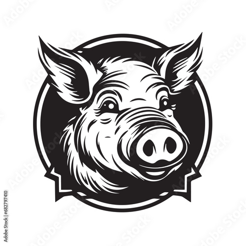 Pig in cartoon, doodle style. Isolated 2d vector illustration in logo, icon style, Eps 10. AI Generative