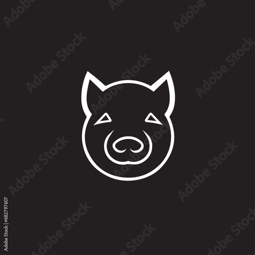 Pig in cartoon, doodle style. Isolated 2d vector illustration in logo, icon style, Eps 10. AI Generative