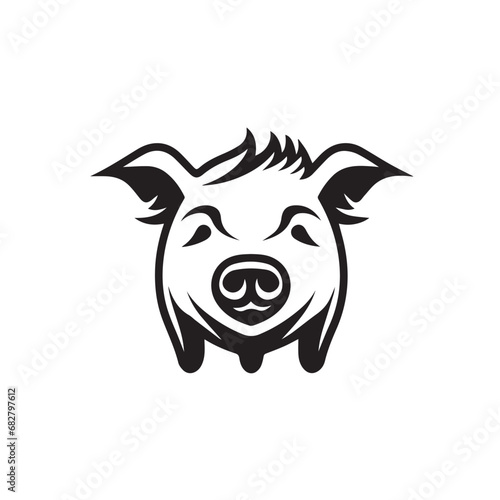 Pig in cartoon, doodle style. Isolated 2d vector illustration in logo, icon style, Eps 10. AI Generative