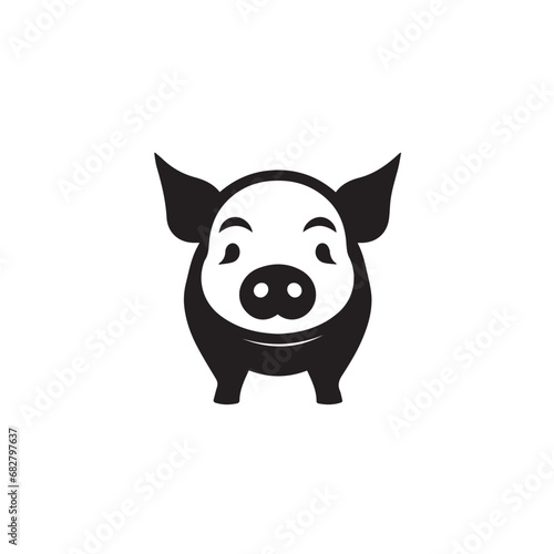 Pig in cartoon, doodle style. Isolated 2d vector illustration in logo, icon style, Eps 10. AI Generative