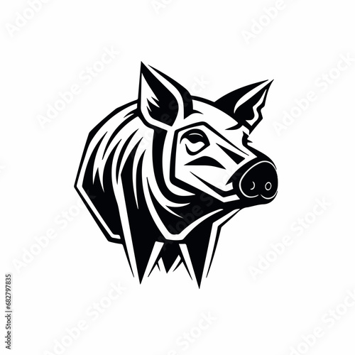 Pig in cartoon, doodle style. Isolated 2d vector illustration in logo, icon style, Eps 10. AI Generative