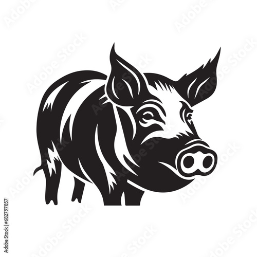 Pig in cartoon, doodle style. Isolated 2d vector illustration in logo, icon style, Eps 10. AI Generative