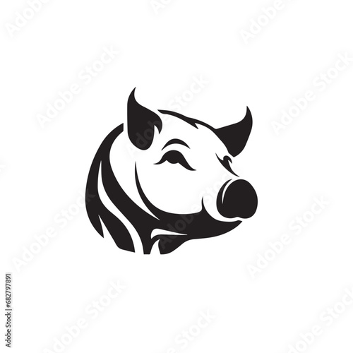 Pig in cartoon, doodle style. Isolated 2d vector illustration in logo, icon style, Eps 10. AI Generative