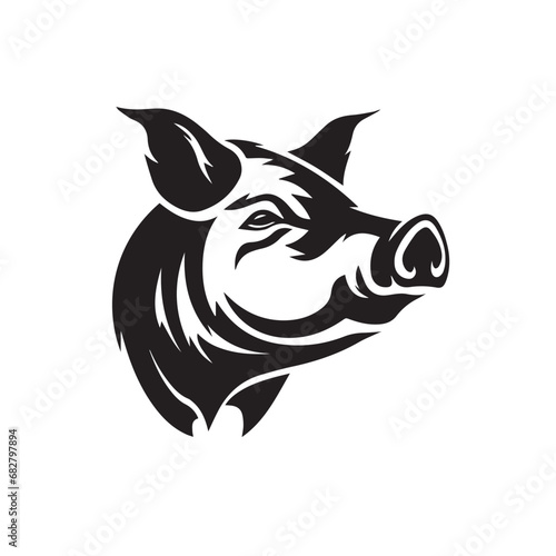 Pig in cartoon, doodle style. Isolated 2d vector illustration in logo, icon style, Eps 10. AI Generative