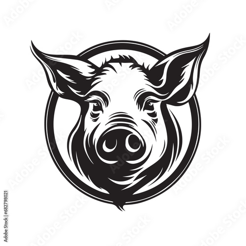 Pig in cartoon, doodle style. Isolated 2d vector illustration in logo, icon style, Eps 10. AI Generative