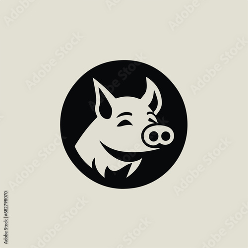 Pig in cartoon, doodle style. Isolated 2d vector illustration in logo, icon style, Eps 10. AI Generative