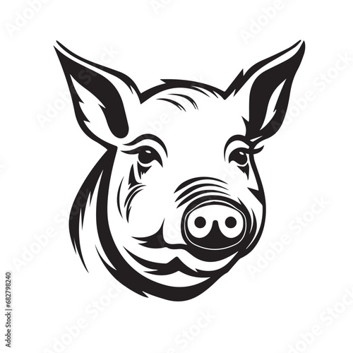 Pig in cartoon, doodle style. Isolated 2d vector illustration in logo, icon style, Eps 10. AI Generative