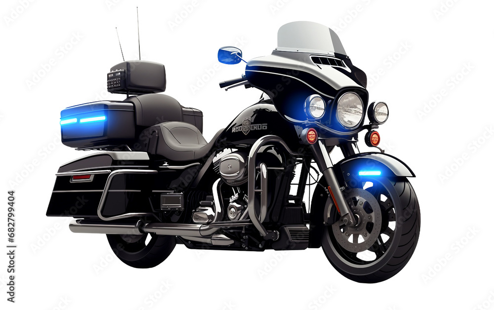 Police Motor bike On transparent background