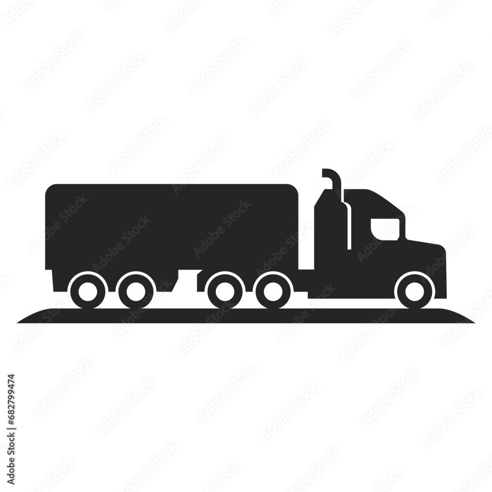 Truck silhouette abstract logo template vector. Logistic delivery, express fast shipping logo design template