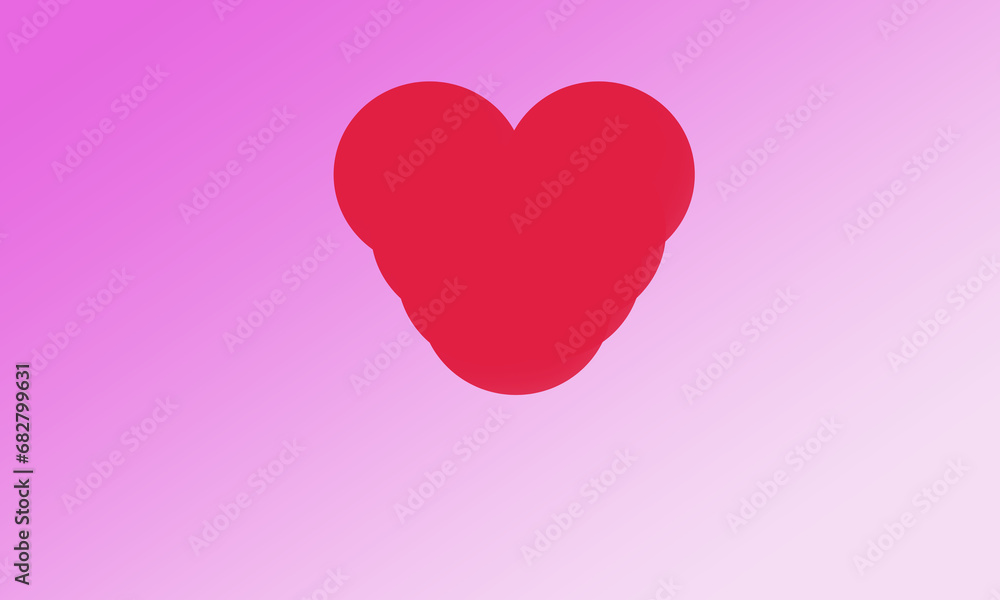 Red hearts on pink gradient background, Valentine's Day festival background Red hearts on pink gradient background, Valentine's Day festival background