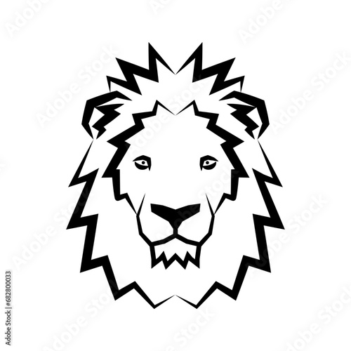 Fototapeta Naklejka Na Ścianę i Meble -  Lion head logo. Wildlife face icon. Heraldry and royal symbol. Vector illustration image.