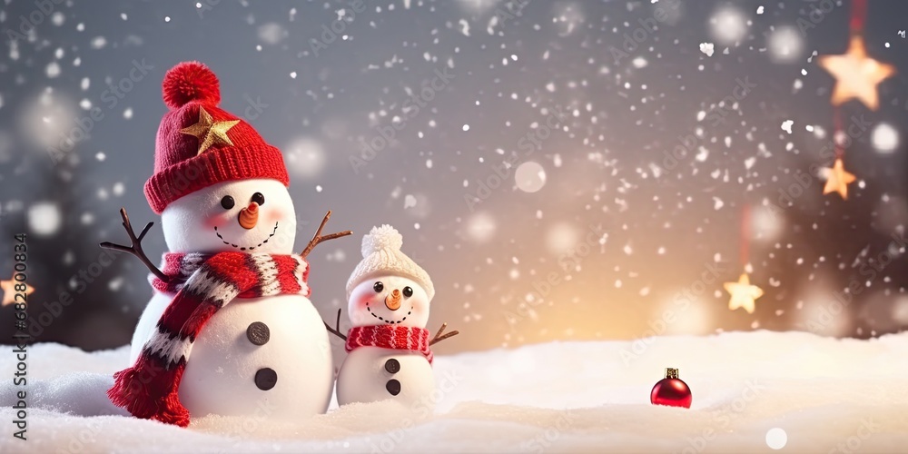 Festive winter charm. Adorable snowman in white snowy landscape perfect for christmas greeting cards. Winter wonderland. Cute in frosty outdoor scene ideal for celebratory holiday imagery Festive winter charm. Adorable snowman in white snowy landscape perfect for christmas greeting cards. Winter wonderland. Cute in frosty outdoor scene ideal for celebratory holiday imagery