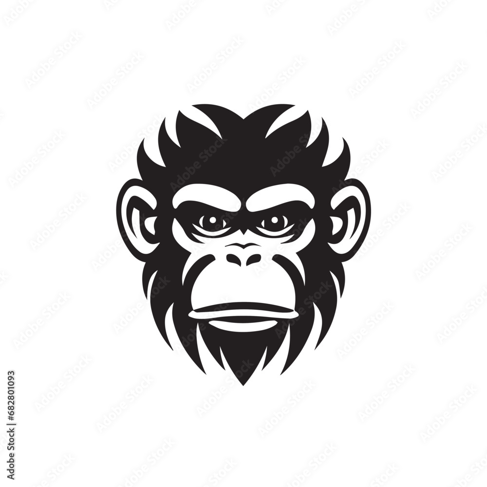 Monkey face in cartoon, doodle style. Isolated 2d vector illustration in logo, icon style, Eps 10. AI Generative Monkey face in cartoon, doodle style. Isolated 2d vector illustration in logo, icon style, Eps 10. AI Generative