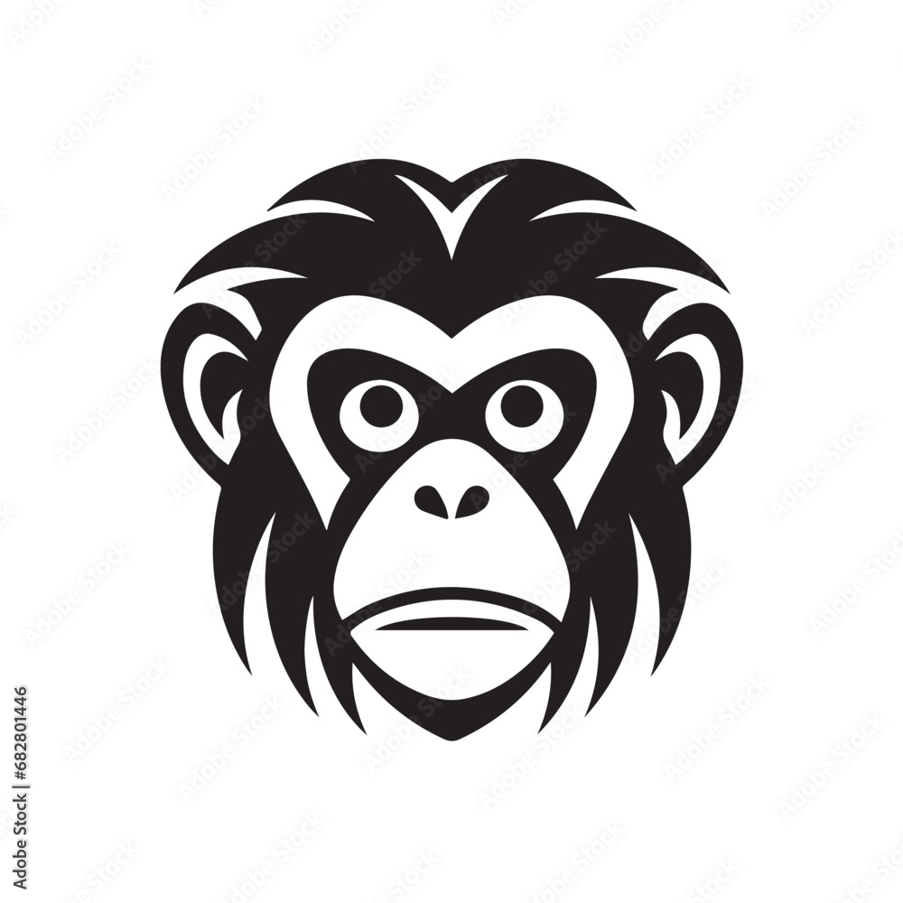 Monkey face in cartoon, doodle style. Isolated 2d vector illustration in logo, icon style, Eps 10. AI Generative Monkey face in cartoon, doodle style. Isolated 2d vector illustration in logo, icon style, Eps 10. AI Generative