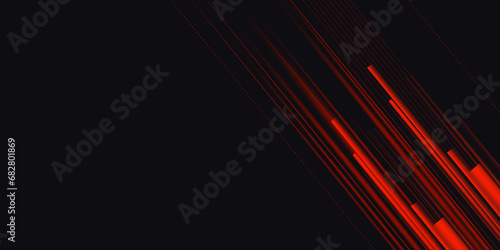 Dark wide abstract banner. Abstract dark grey background with orange light line on blank space. Dark futuristic luxury modern technology background