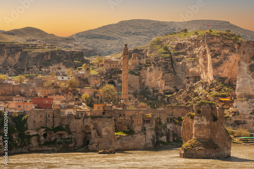 Hasankeyf, Turkey - a magnificent ancient town located along the Tigris River. photo