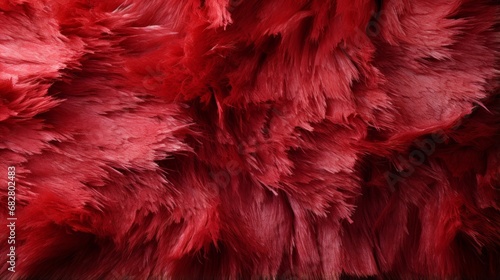 A fiery red feather cascades across a soft scarf, igniting a sense of boldness and passion within the viewer photo