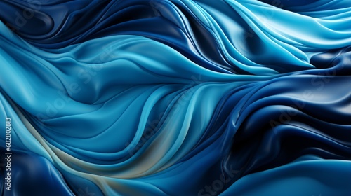 An ocean of emotion captured in a flowing fabric of blue waves, abstract and free-spirited