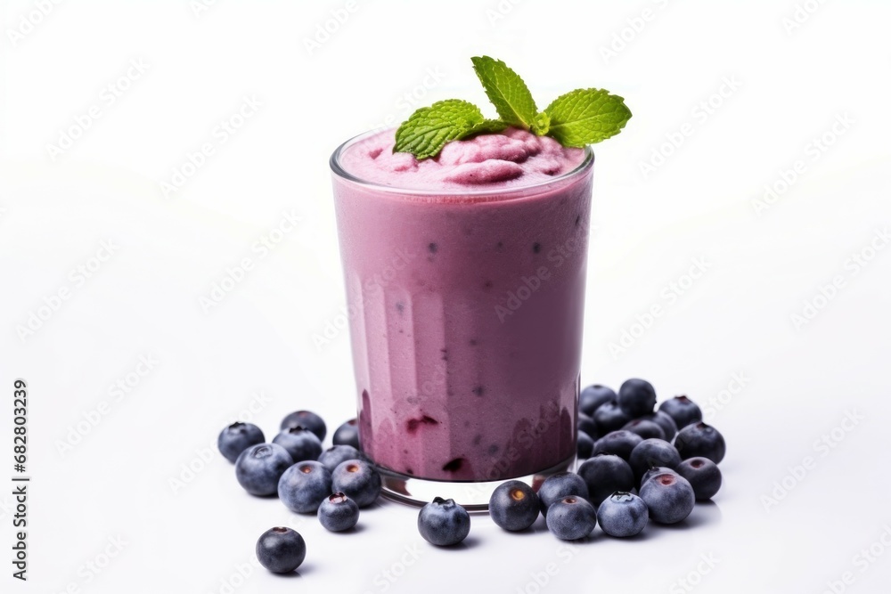 Tangy Blueberry smoothie. Organic milk drink. Generate Ai Tangy Blueberry smoothie. Organic milk drink. Generate Ai