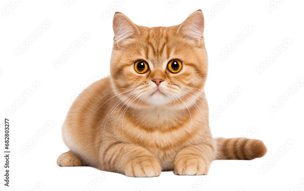 Cute and Compact Scottish Cat On transparent background