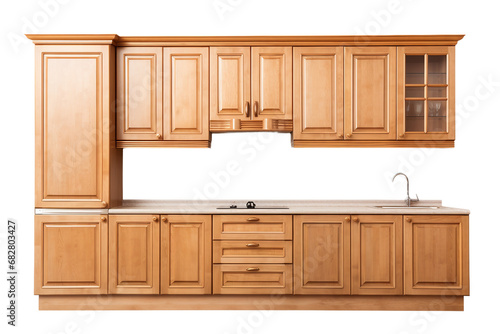 Classic Wooden Kitchen Cabinets Timeless on a transparent background