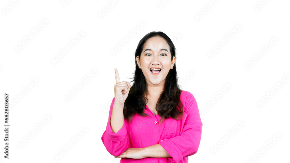 Aha Moment. Portrait of excited asian woman having great idea Aha Moment. Portrait of excited asian woman having great idea
