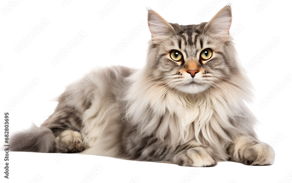 Charming Siberian Cat   On transparent background