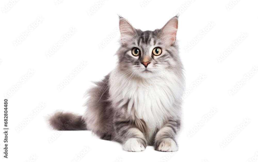 Friendly American Curl Cat with Distinctive Curled Ears On transparent background