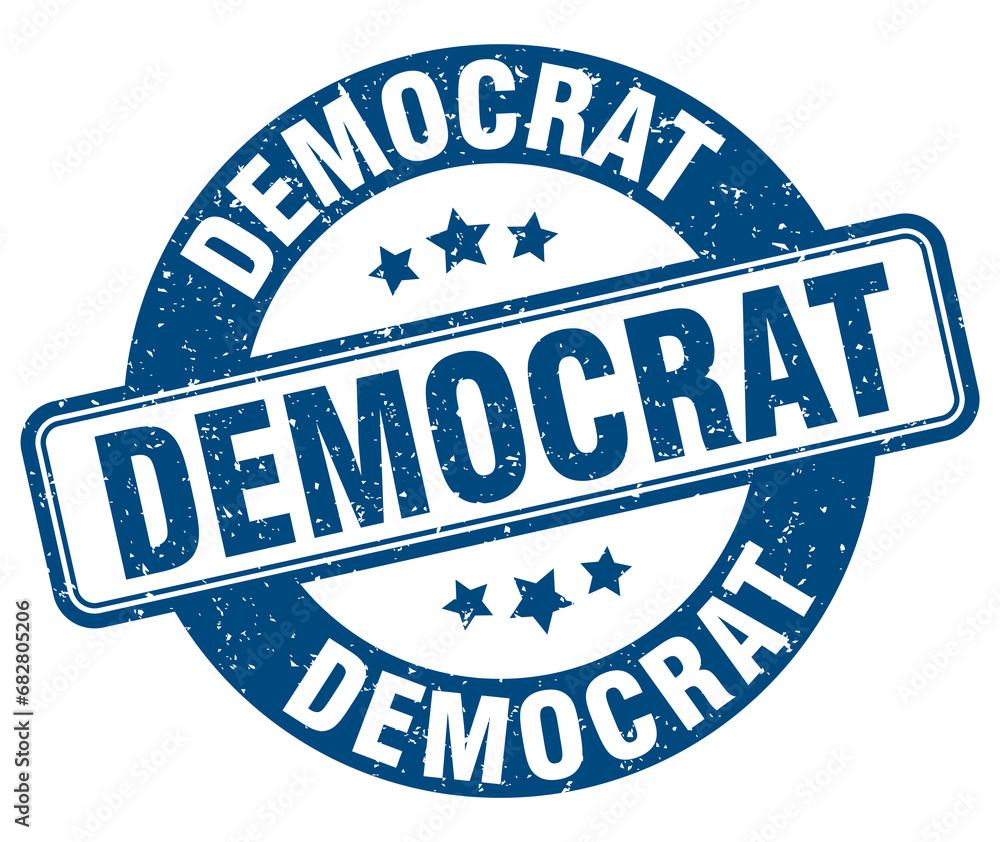 Fototapeta premium democrat stamp. democrat label. round grunge sign