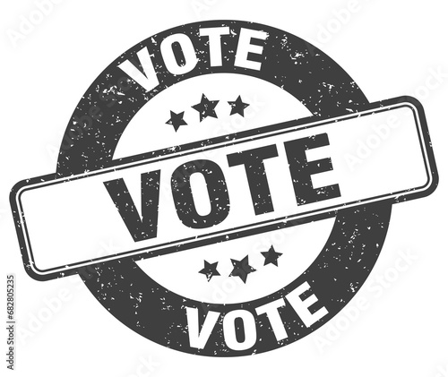 vote stamp. vote label. round grunge sign