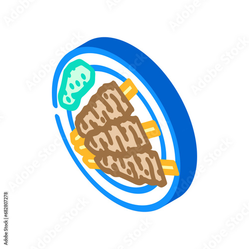 adana kebab turkish cuisine isometric icon vector. adana kebab turkish cuisine sign. isolated symbol illustration