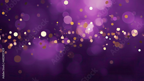 Purple Festive abstract Background, Happy New Year Celebration Sparkles Banner, space for text	
 photo