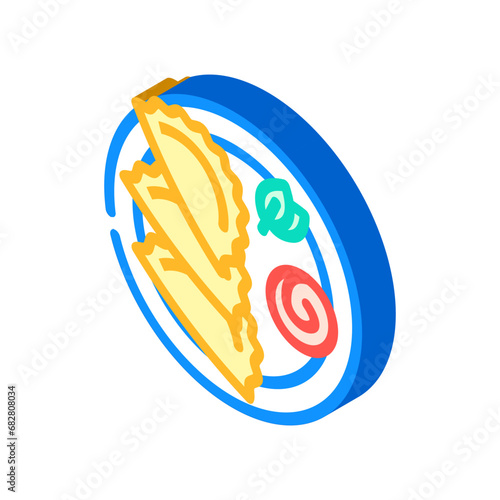 manti dumplings turkish cuisine isometric icon vector. manti dumplings turkish cuisine sign. isolated symbol illustration