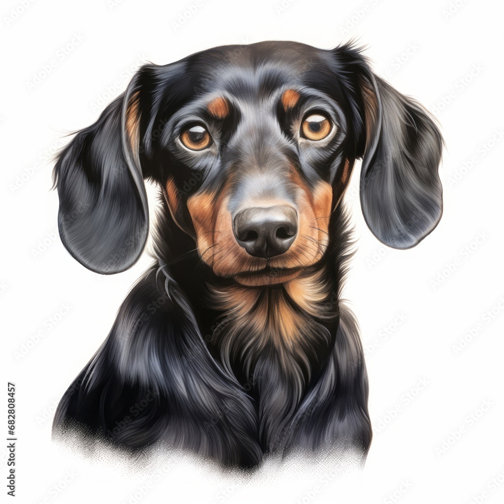 Dachshund_dog_photorealism_style_on_white_background Dachshund_dog_photorealism_style_on_white_background