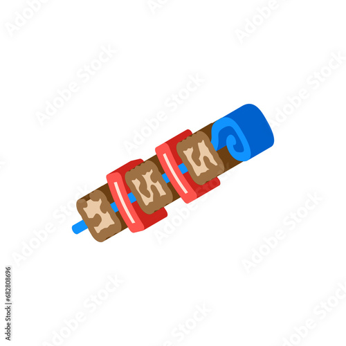 kebab skewer turkish cuisine isometric icon vector. kebab skewer turkish cuisine sign. isolated symbol illustration