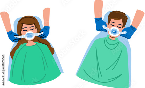 surgery anesthesiologist sedation vector. clinic anesthetic, doctor medical, health treatment surgery anesthesiologist sedation character. people flat cartoon illustration