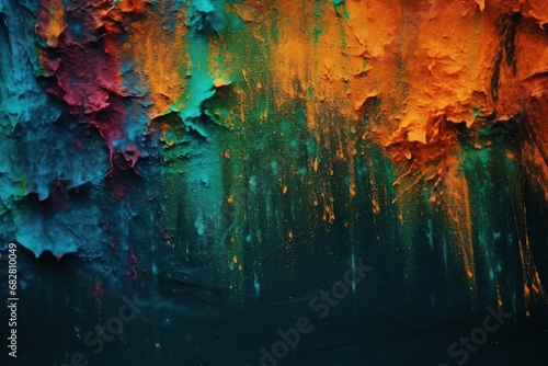 Abstract background, multicolored volumetric texture, palette brush strokes, generated AI