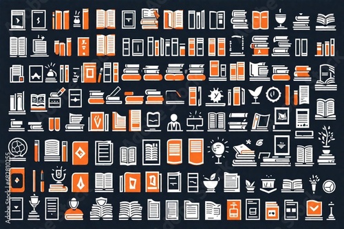 Book icon set. the book is a man's/woman's best friend. a book will always keep your secret.