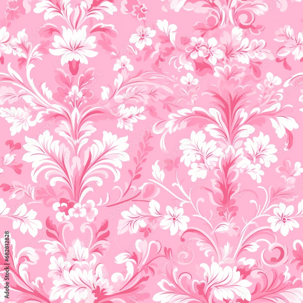 Elegant Damask Whispers: Seamless Antique Pink Wallpaper Elegant Damask Whispers: Seamless Antique Pink Wallpaper